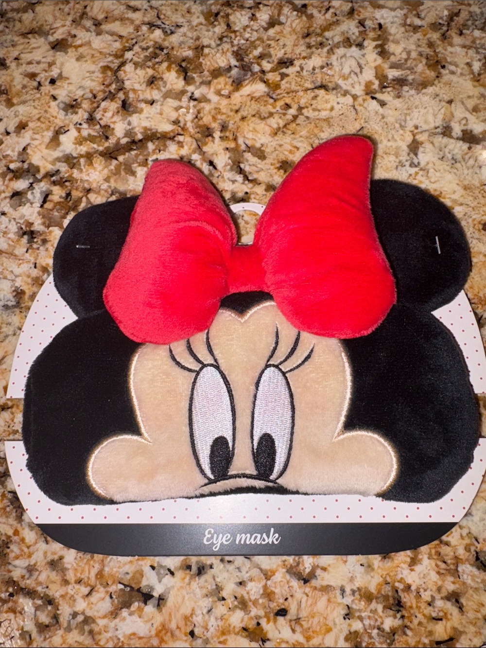 Minnie Mouse Plush Eye Mask with Red Bow